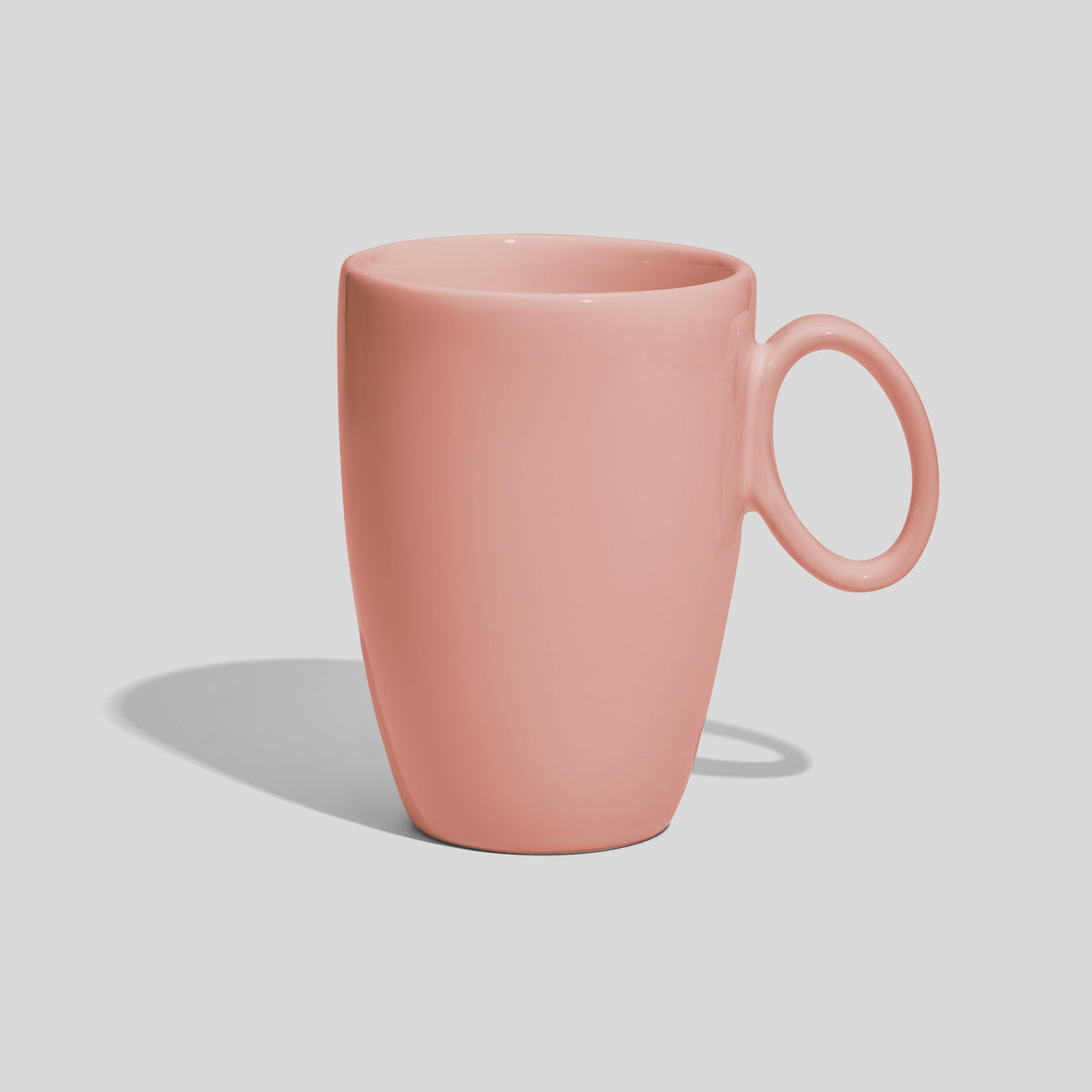 Keramiktasse 330 ml mit ovalem Ringhenkel – Rosa