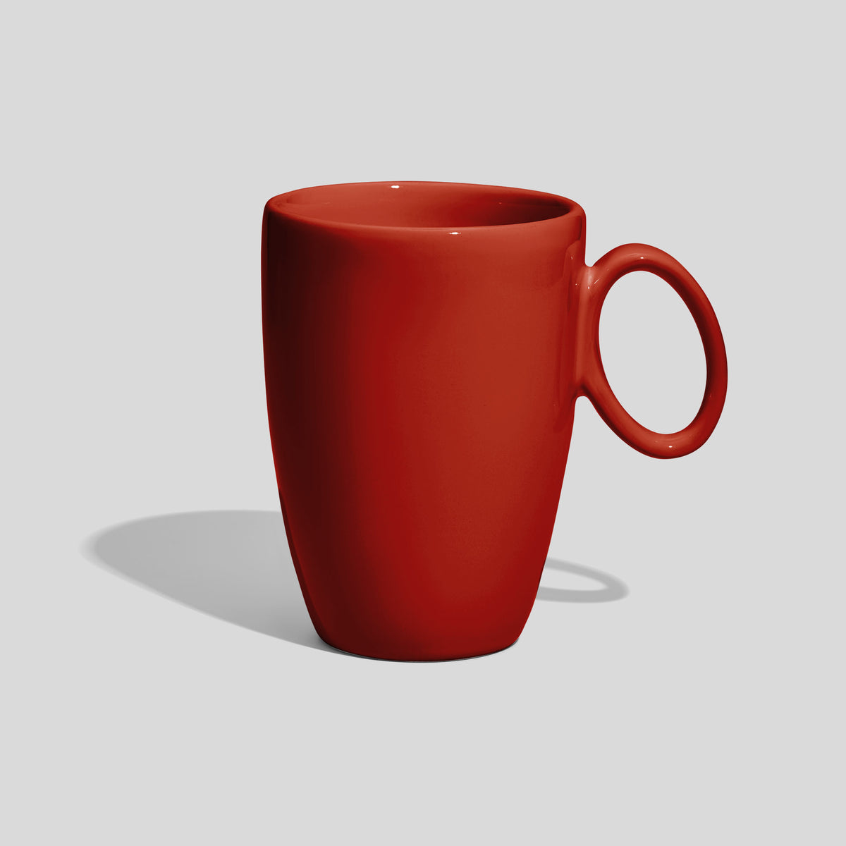 Keramiktasse 330 ml mit ovalem Ringhenkel – Rot