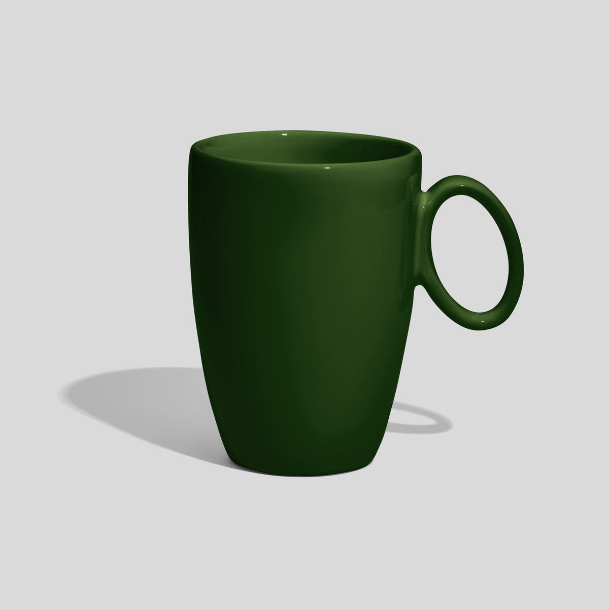 Keramiktasse 330 ml mit ovalem Ringhenkel – Tannengrün