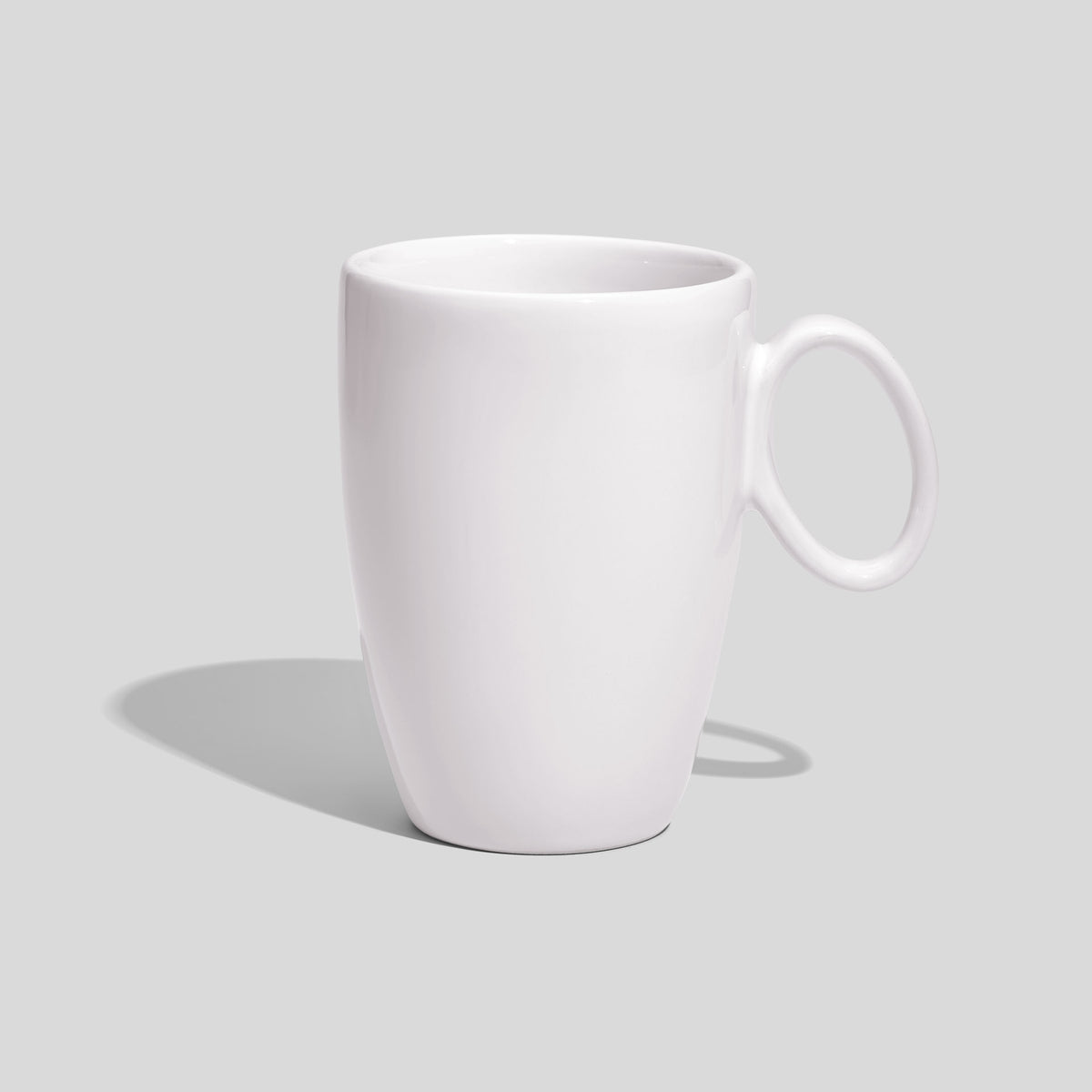 Keramiktasse 330 ml mit ovalem Ringhenkel – Weiß