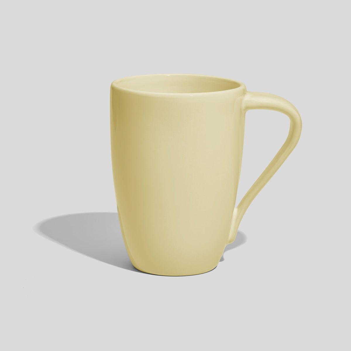 Keramiktasse 330 ml mit schräg nach unten laufendem Henkel – Ecru