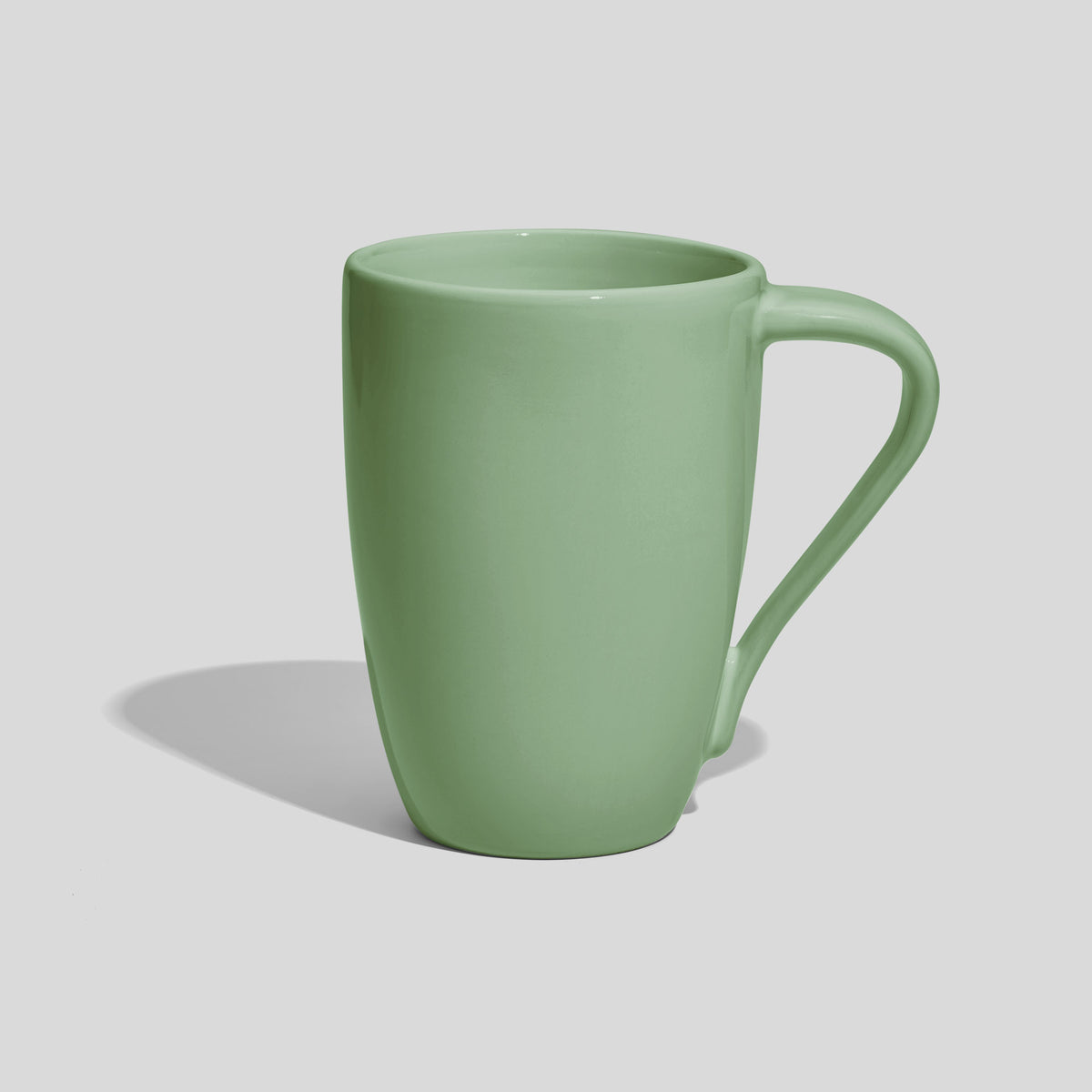 Keramiktasse 330 ml mit schräg nach unten laufendem Henkel – Mintgrün