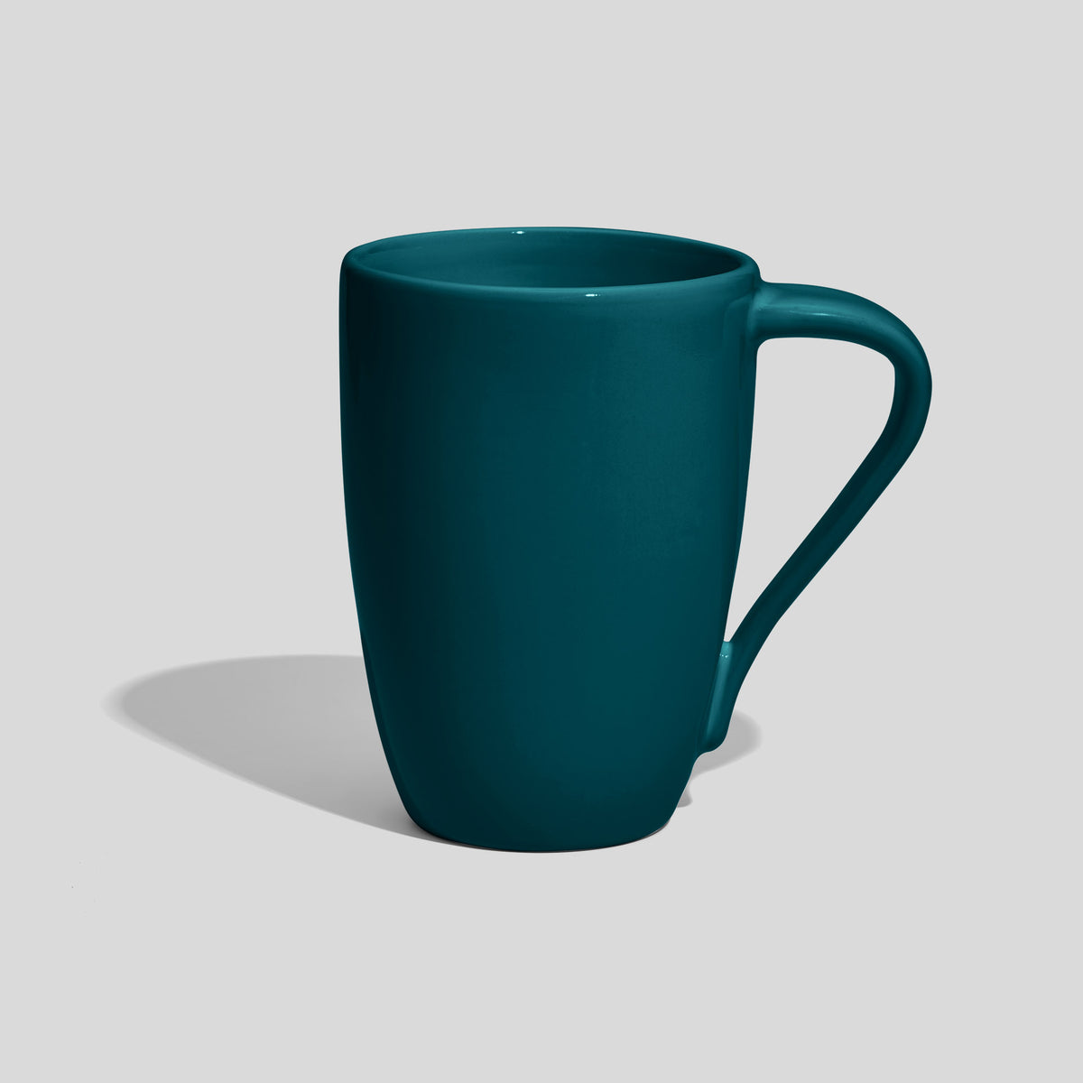 Keramiktasse 330 ml mit schräg nach unten laufendem Henkel – Petrol
