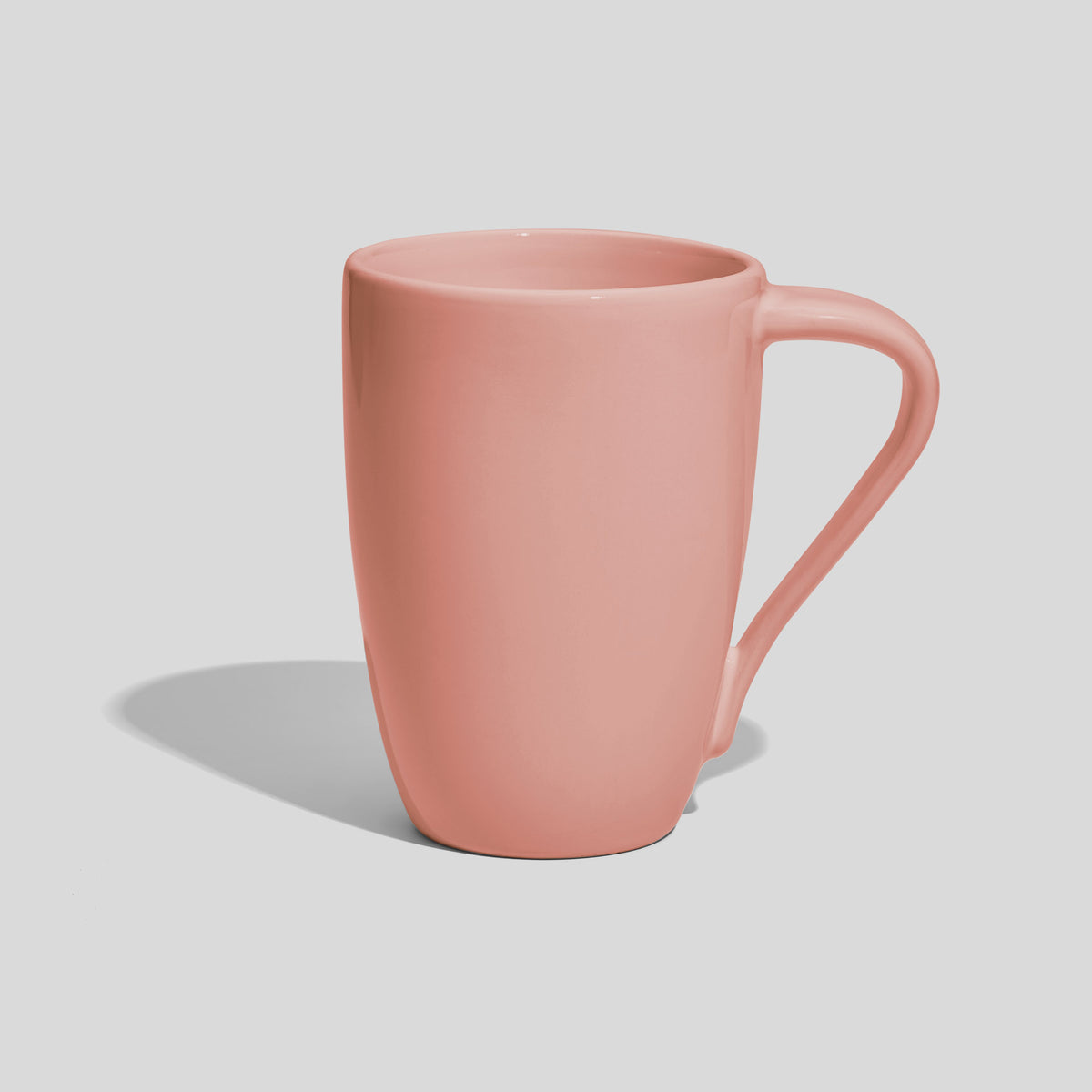 Keramiktasse 330 ml mit schräg nach unten laufendem Henkel – Rosa