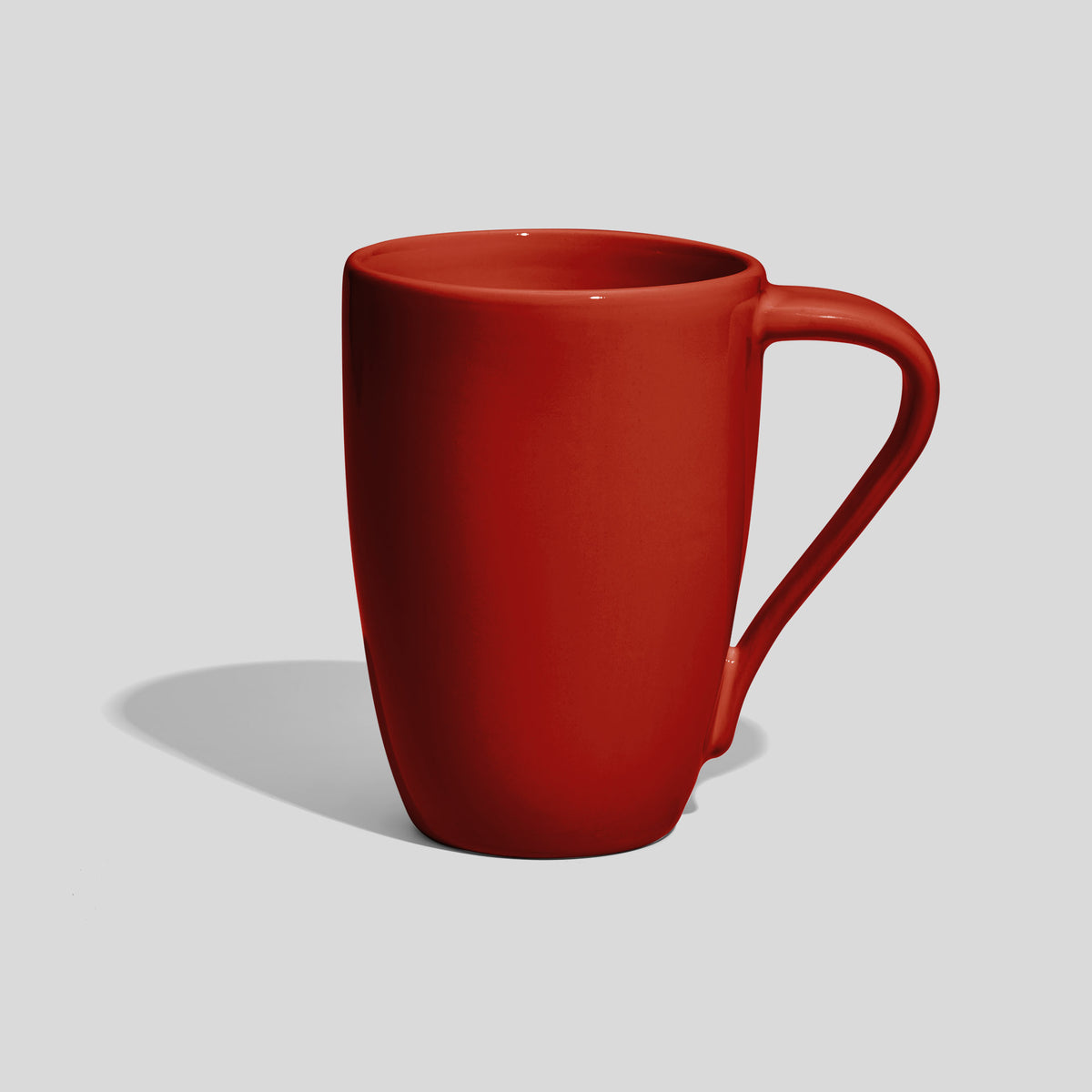 Keramiktasse 330 ml mit schräg nach unten laufendem Henkel – Rot