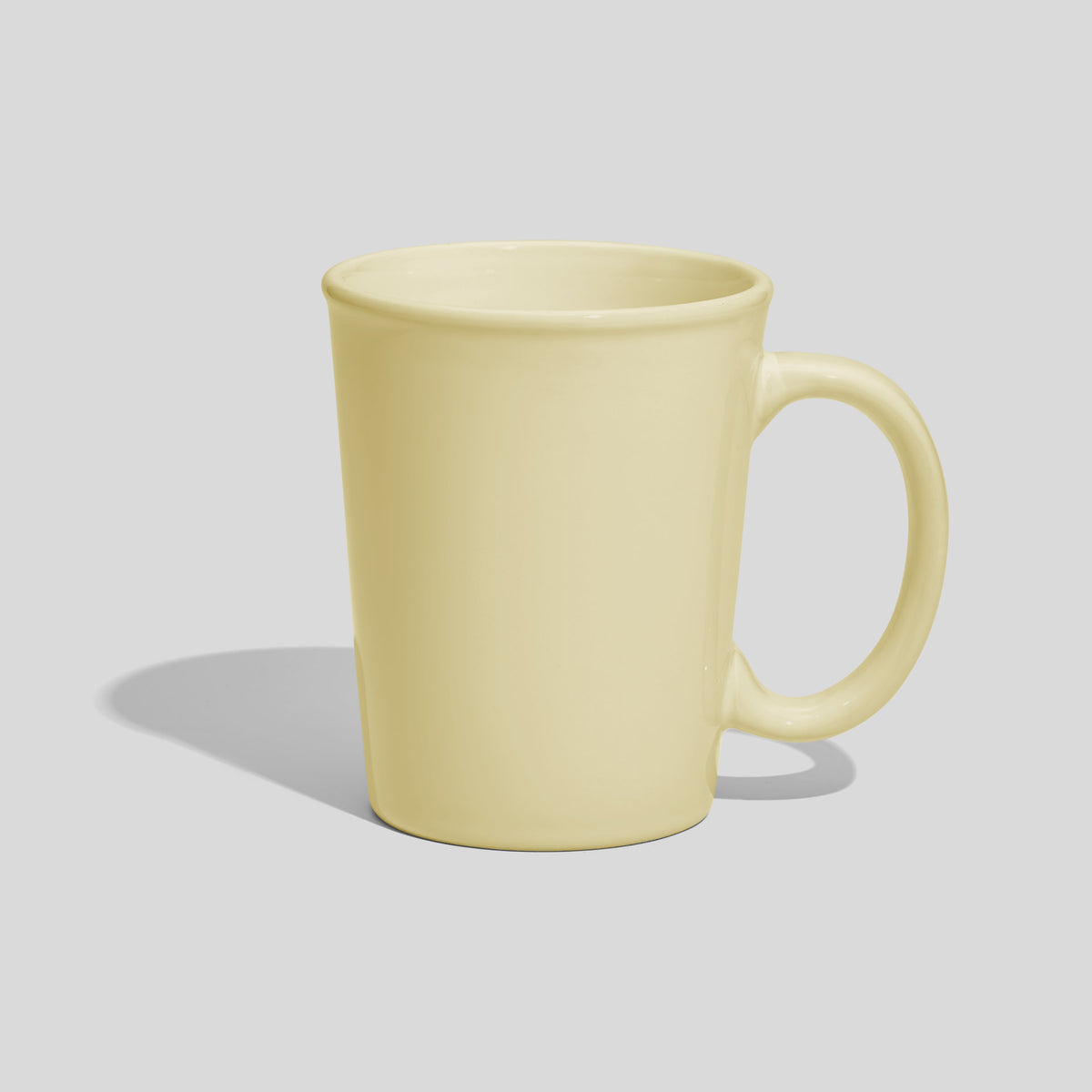 Keramiktasse 350 ml mit Ovalhenkel und Wulstrand – Ecru
