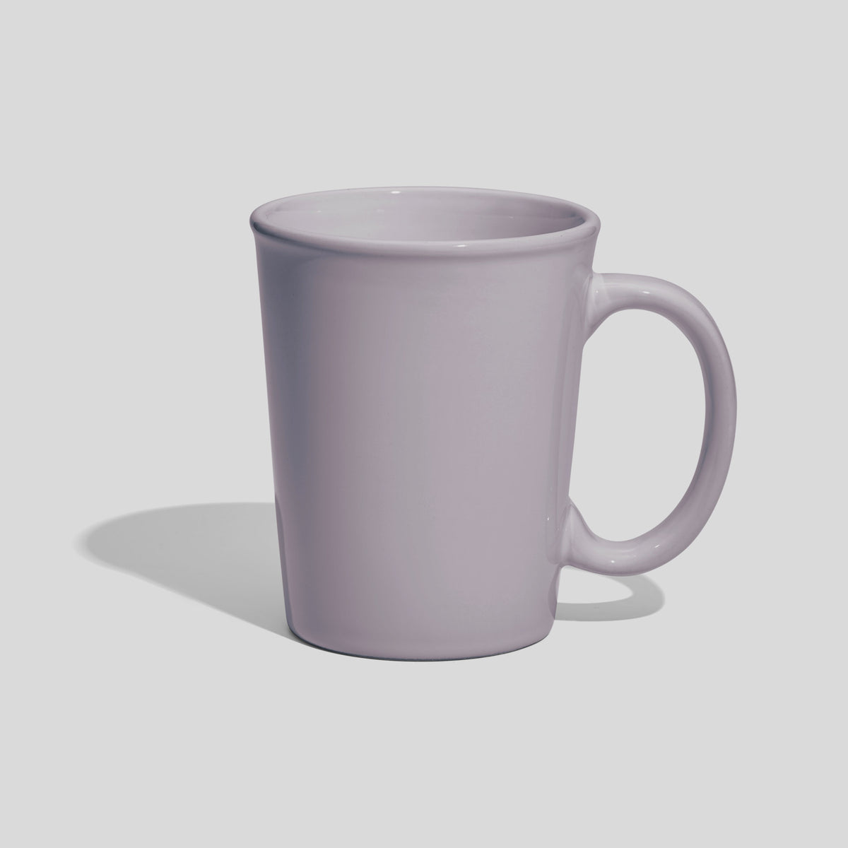 Keramiktasse 350 ml mit Ovalhenkel und Wulstrand – Hellgrau