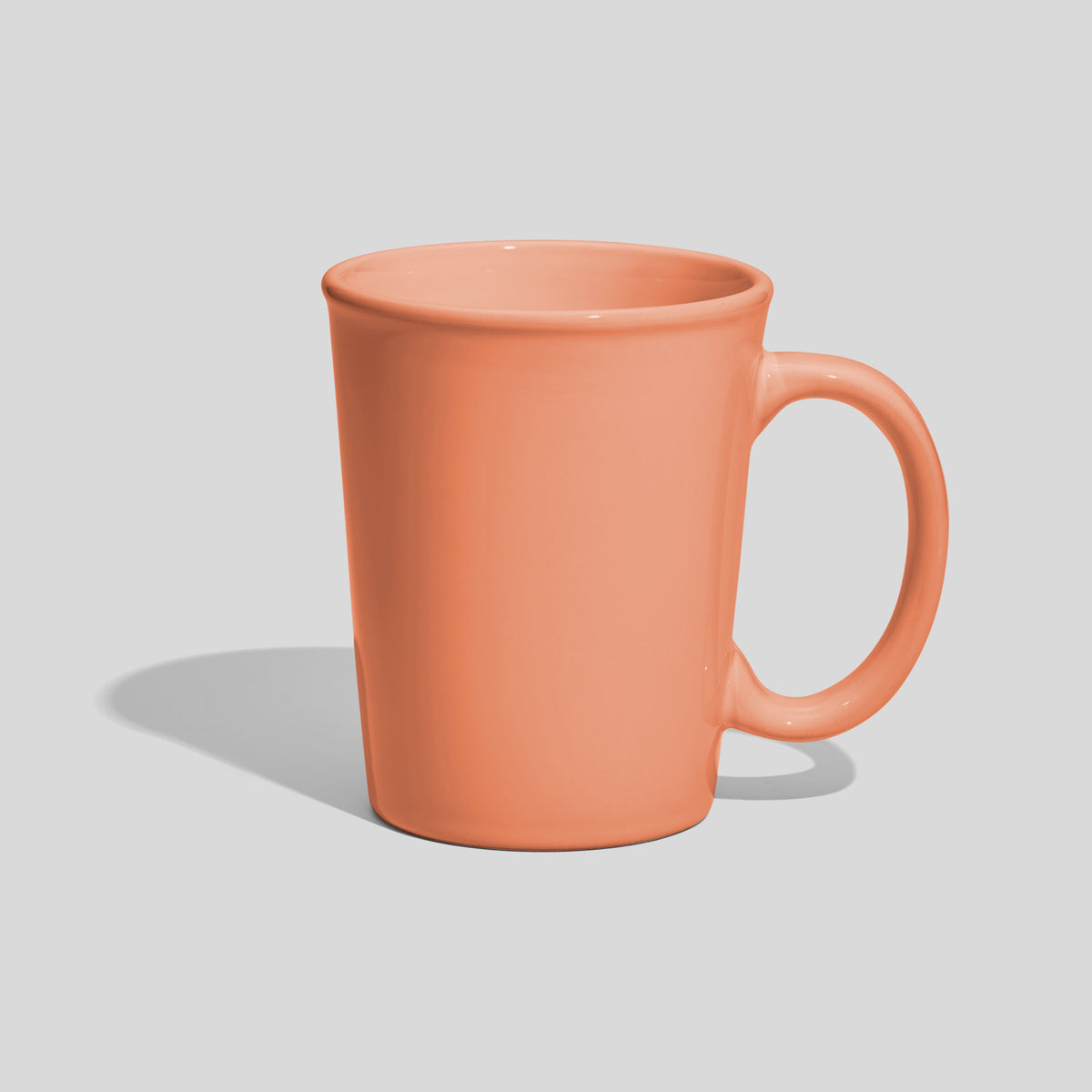 Keramiktasse 350 ml mit Ovalhenkel und Wulstrand – Lachs