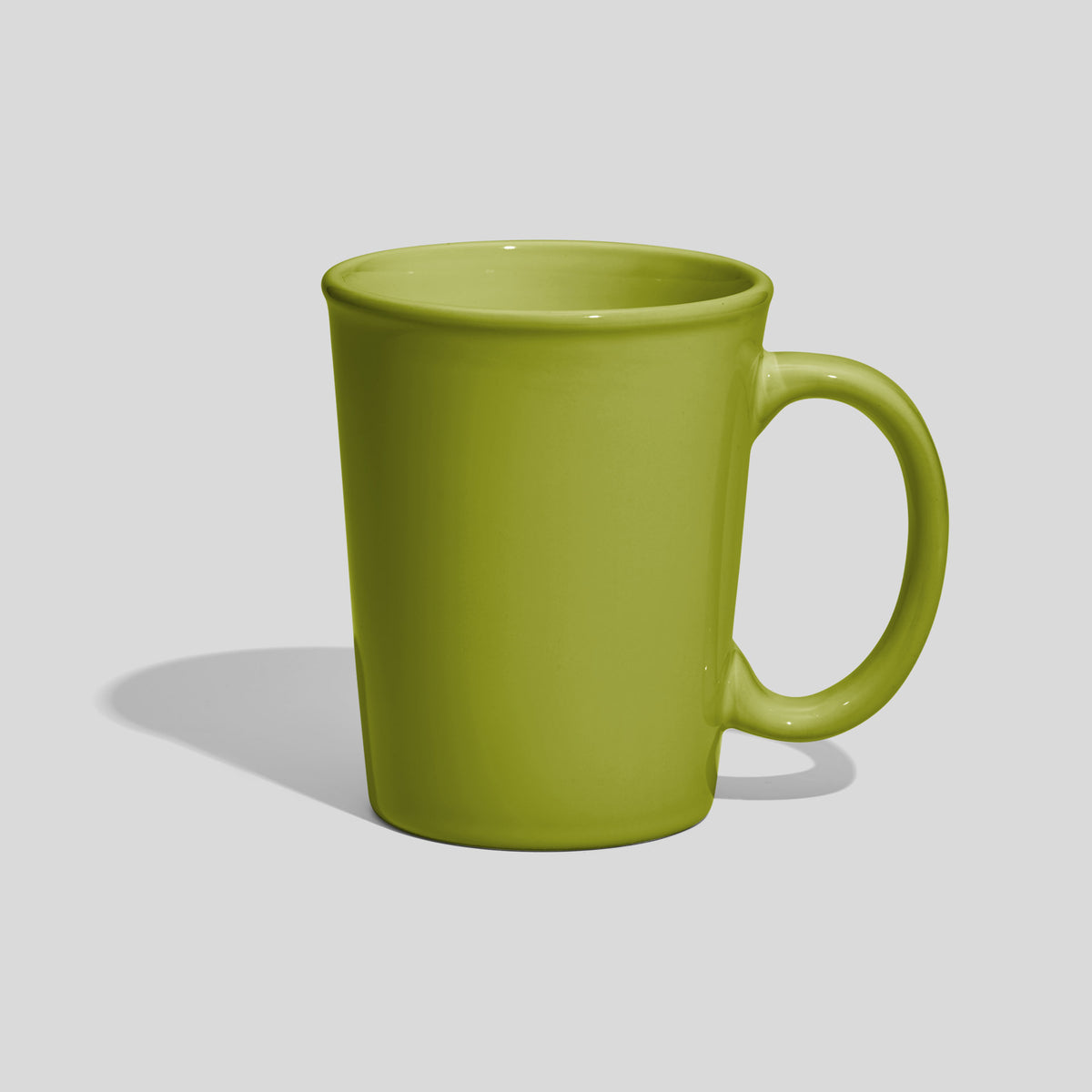 Keramiktasse 350 ml mit Ovalhenkel und Wulstrand – Limettengrün
