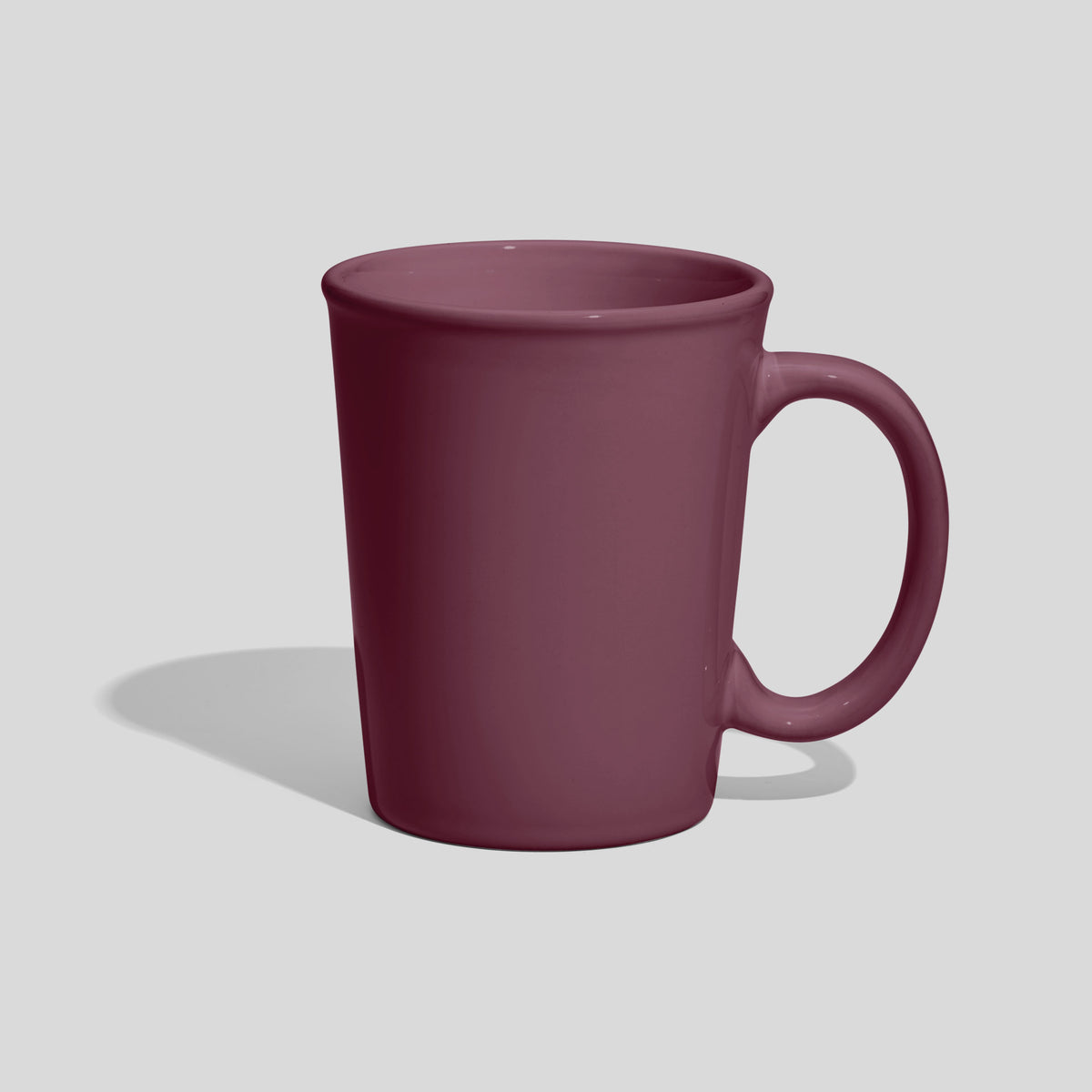 Keramiktasse 350 ml mit Ovalhenkel und Wulstrand – Mauve