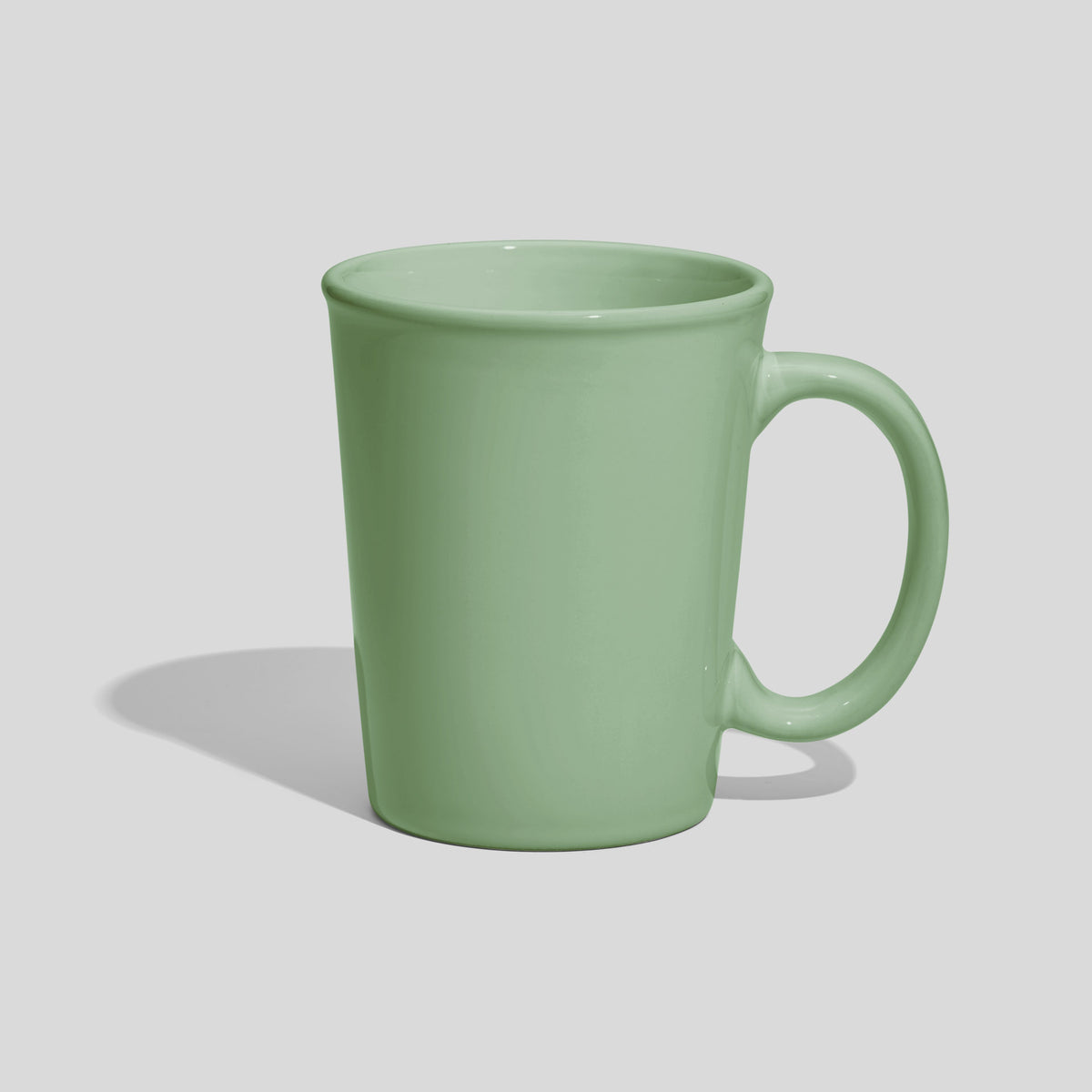 Keramiktasse 350 ml mit Ovalhenkel und Wulstrand – Mintgrün