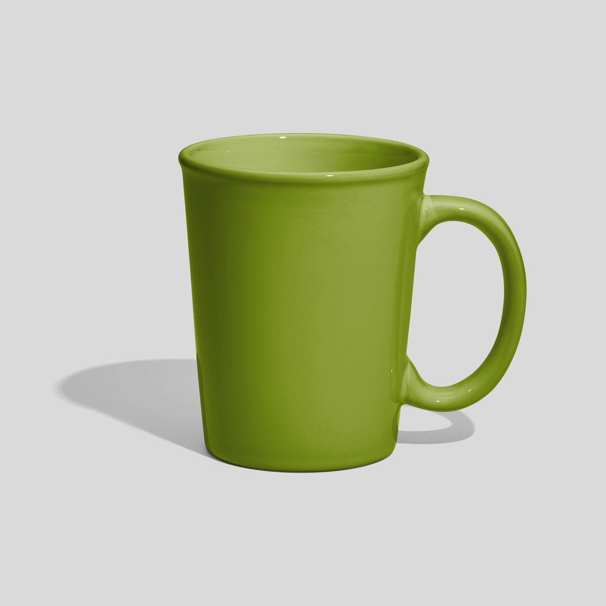 Keramiktasse 350 ml mit Ovalhenkel und Wulstrand – Olivgrün
