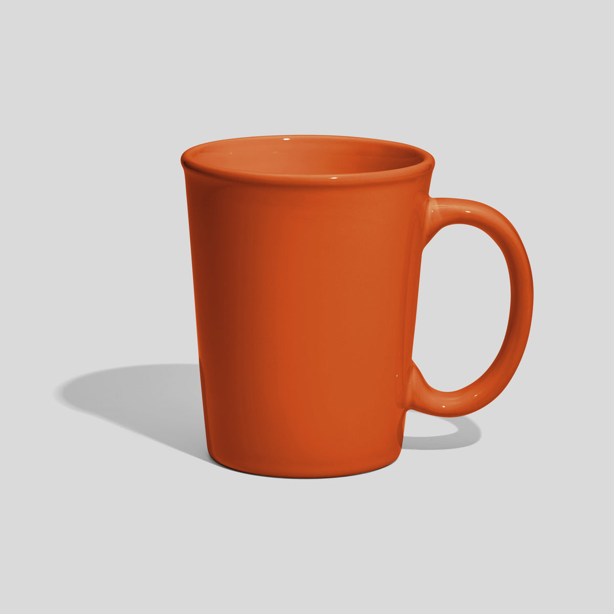 Keramiktasse 350 ml mit Ovalhenkel und Wulstrand – Orange