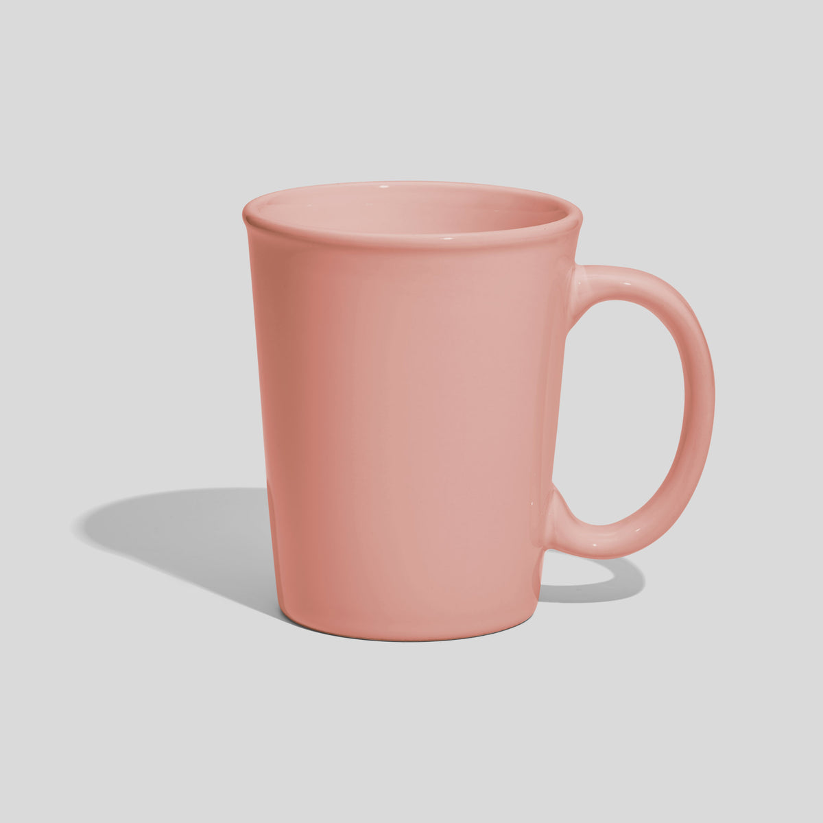 Keramiktasse 350 ml mit Ovalhenkel und Wulstrand – Rosa