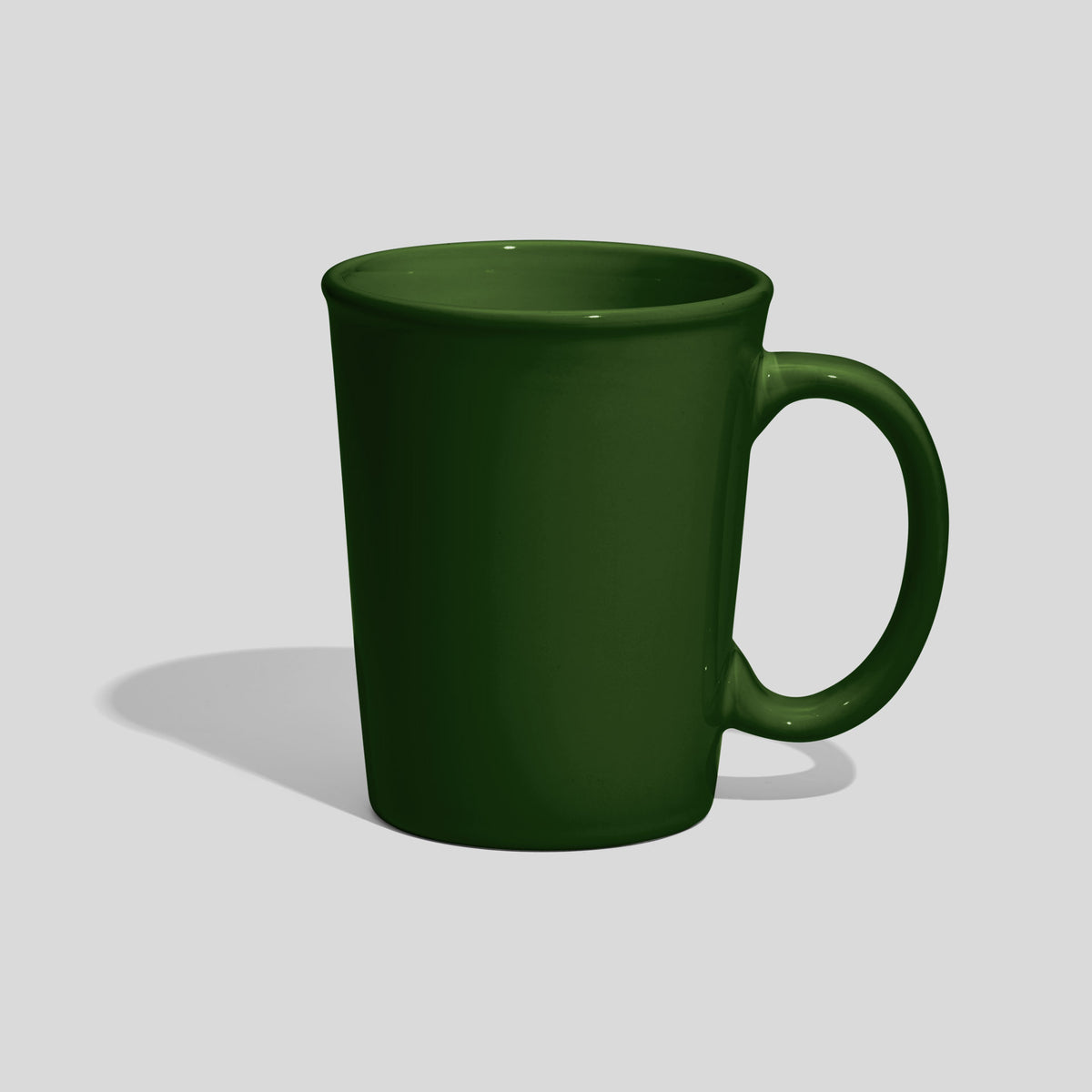 Keramiktasse 350 ml mit Ovalhenkel und Wulstrand – Tannengrün
