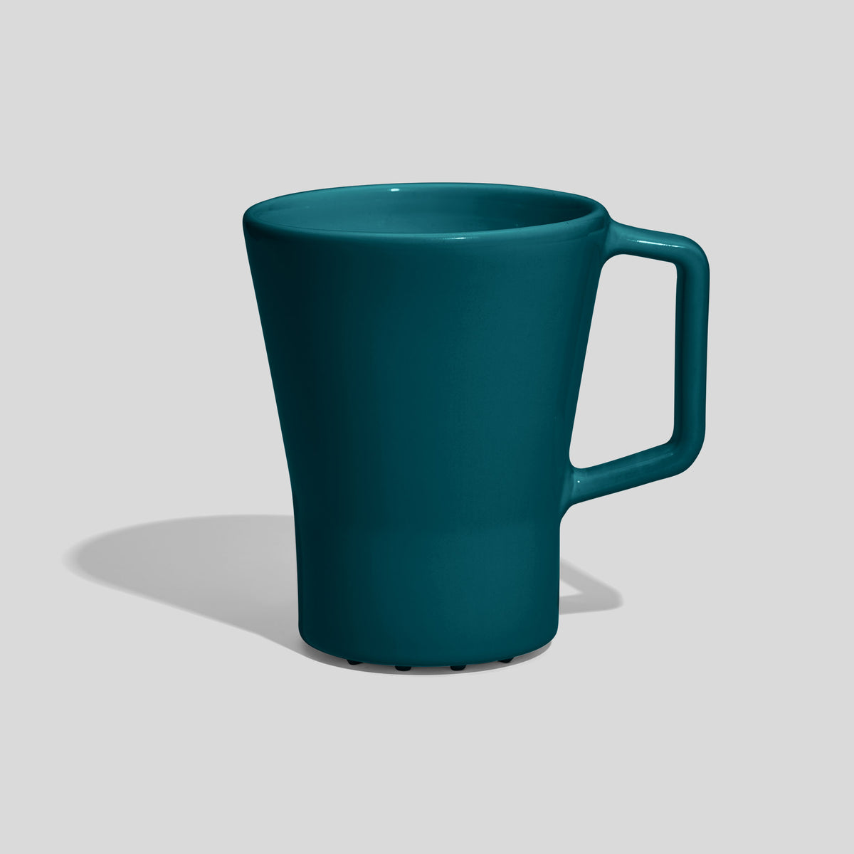 Keramiktasse 400 ml in Trichterform mit Rechteckhenkel – Petrol