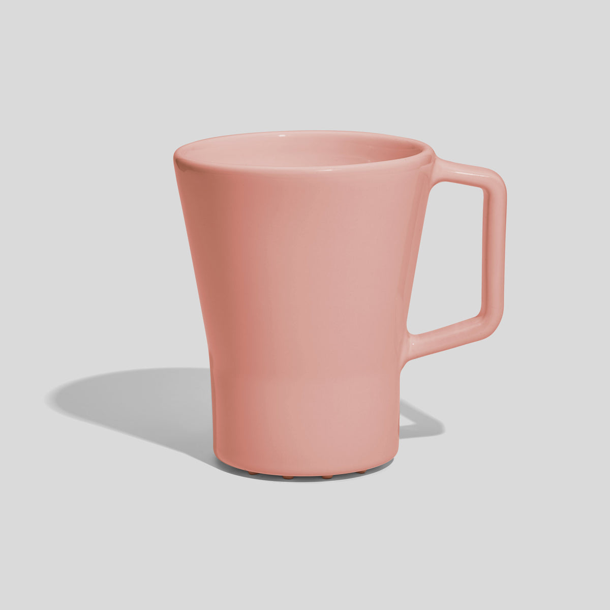 Keramiktasse 400 ml in Trichterform mit Rechteckhenkel – Rosa