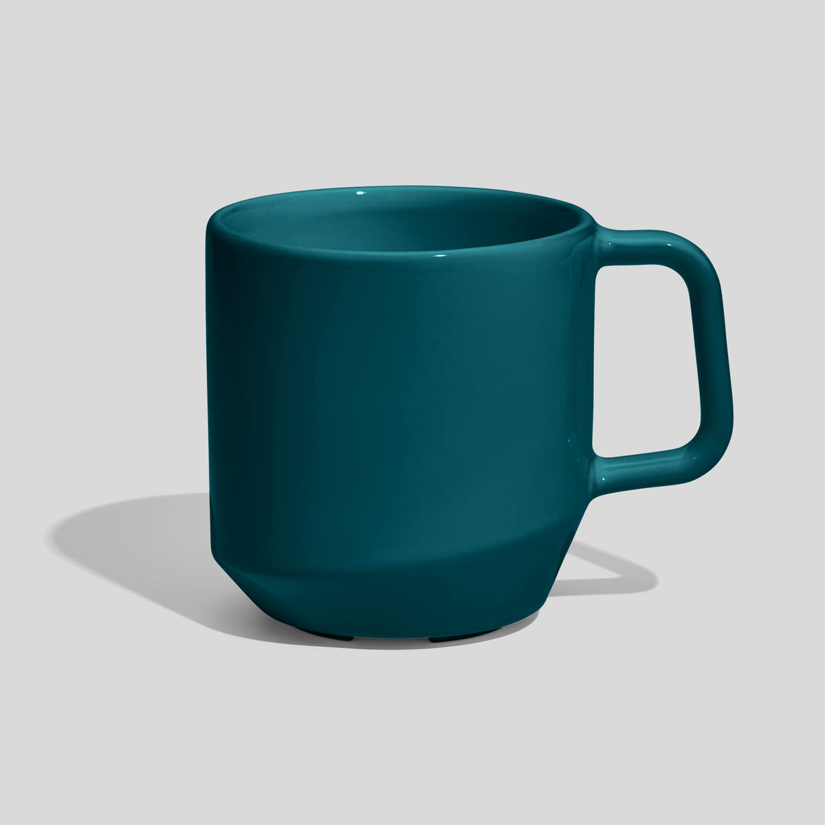 Keramiktasse 400 ml mit abgesetztem Fuß und Eckhenkel – Petrol