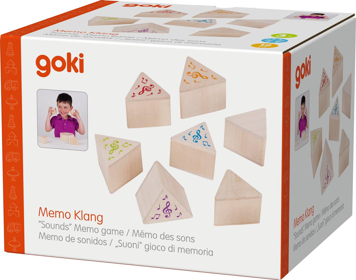 Klang Memo mit Holzdreiecken und Notenmotiven – zweite Ansicht