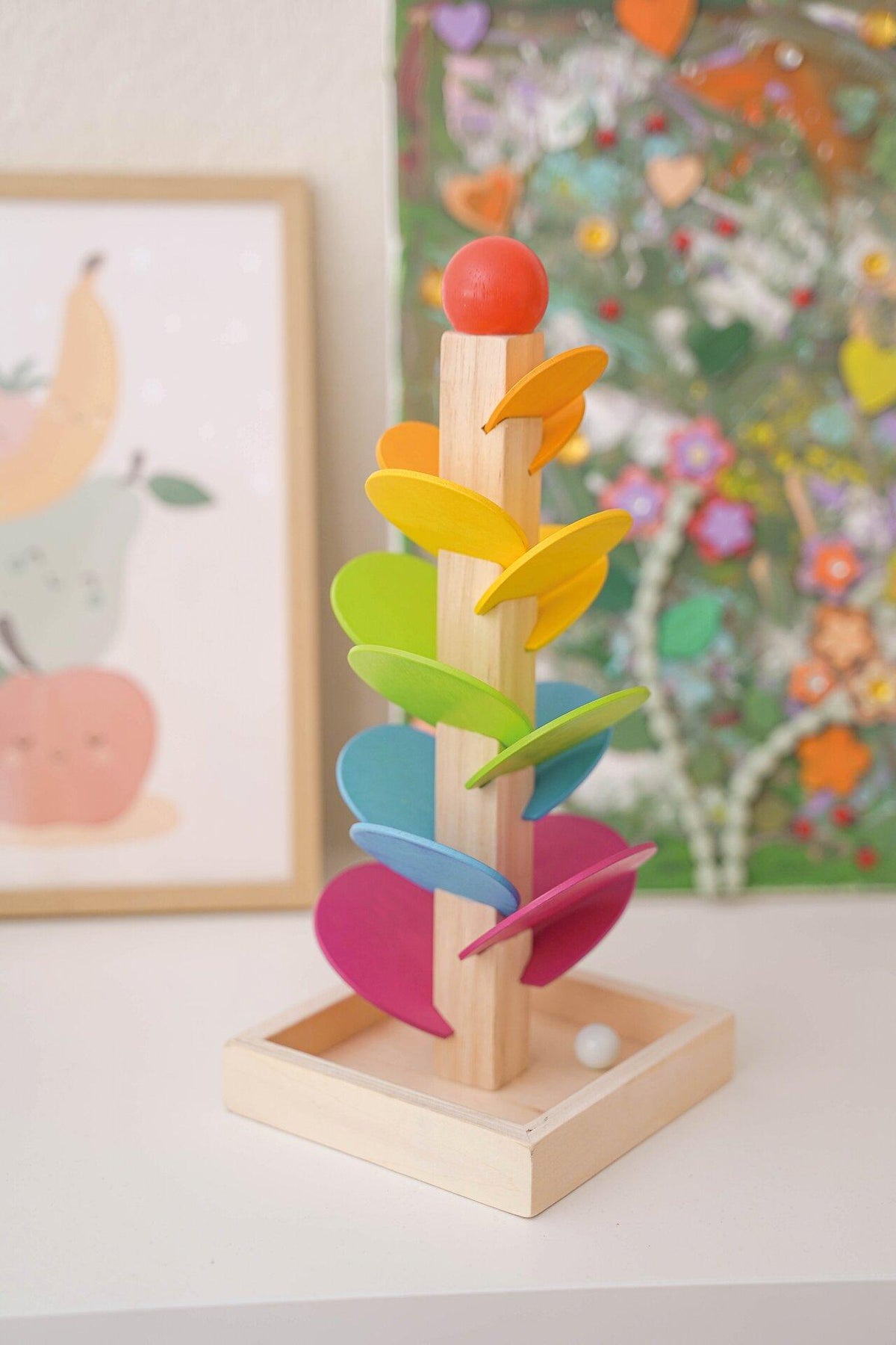 Klangkaskade Regenbogen, 30 cm hoher Murmelturm