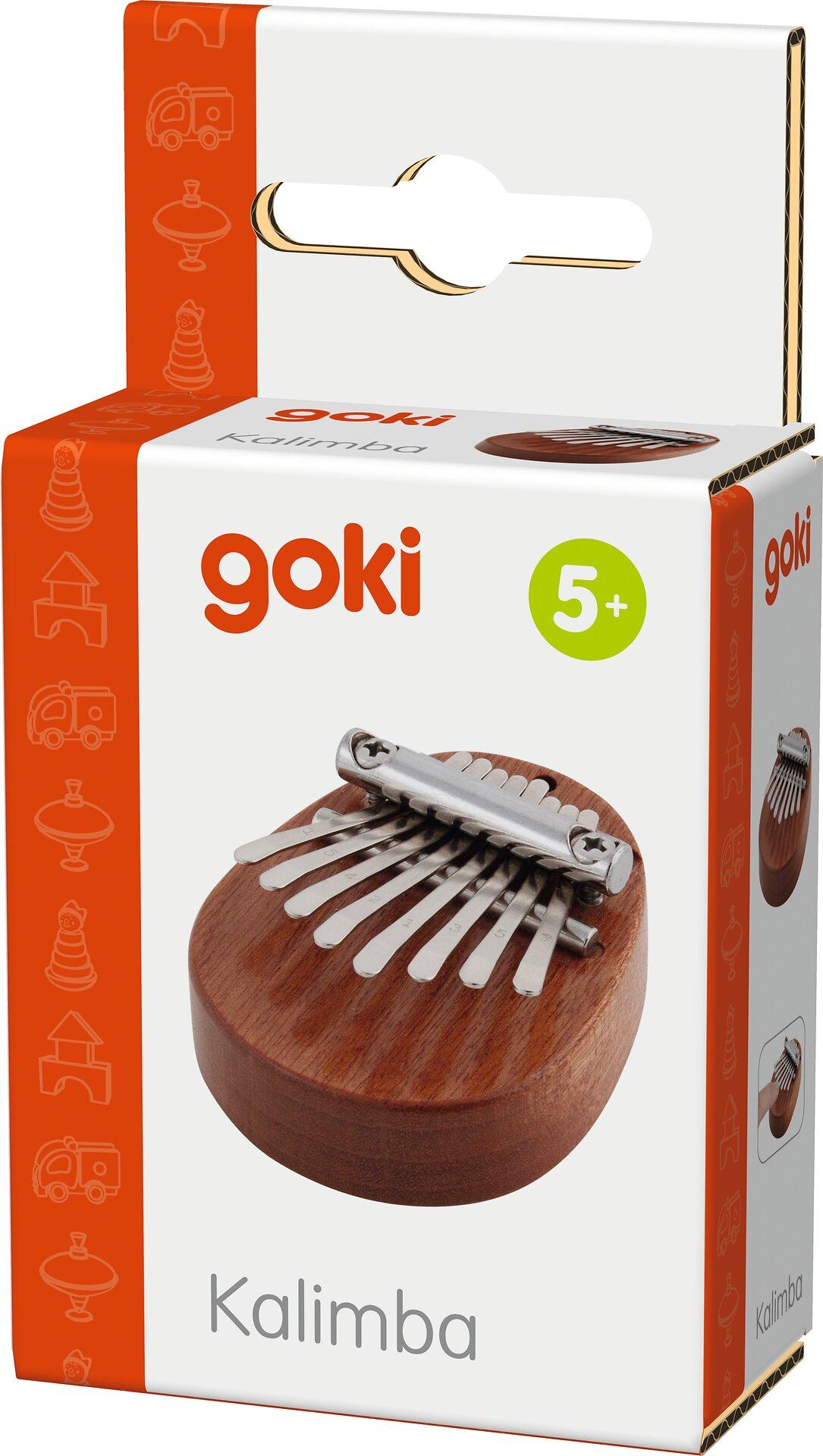 Kleine Kalimba aus Holz mit Metallzungen von goki – Weitere Ansicht