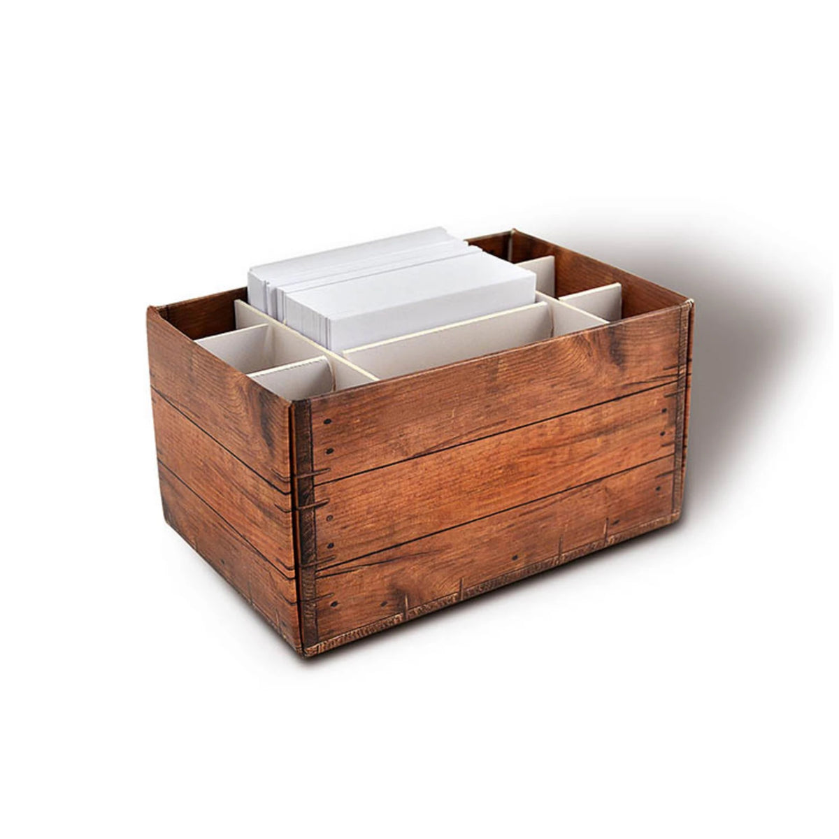 Kleine Kartonbox mit Gefachen und Notizzetteln bedrucken