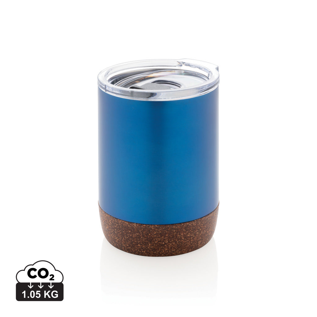 Kleine Vakuum-Kaffeetasse aus RCS rSteel & Kork – blau