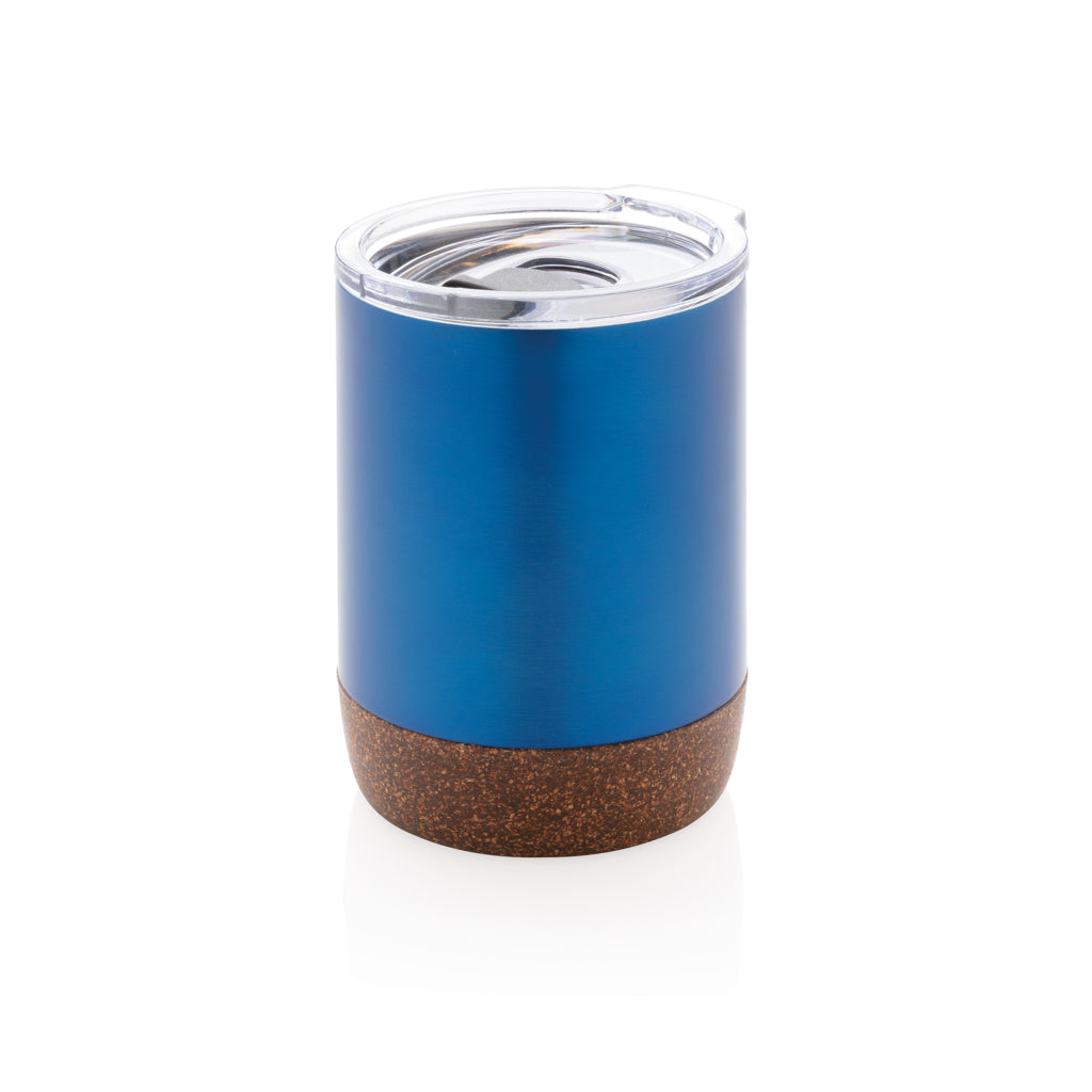 Kleine Vakuum-Kaffeetasse aus RCS rSteel & Kork – blau