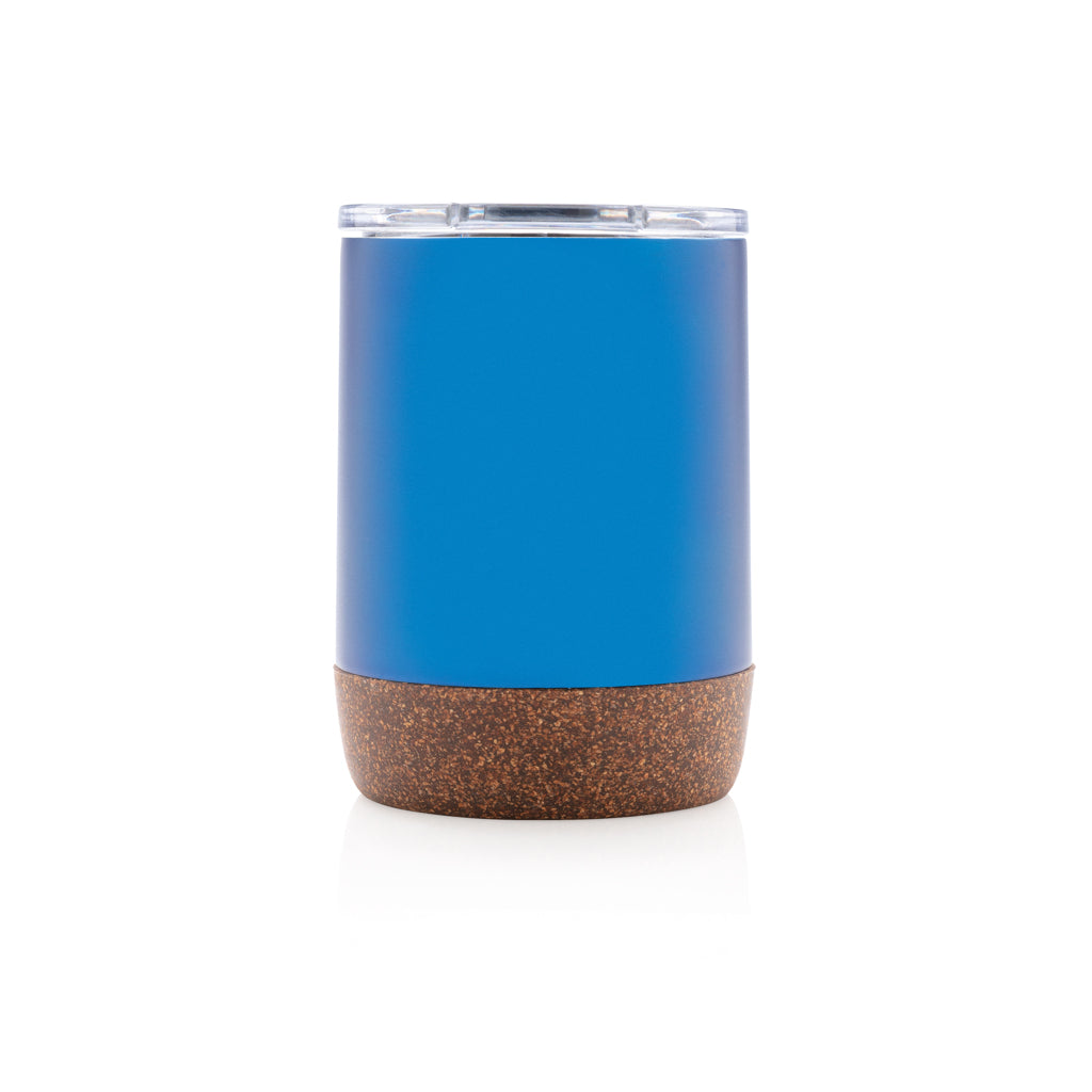 Kleine Vakuum-Kaffeetasse aus RCS rSteel & Kork – blau