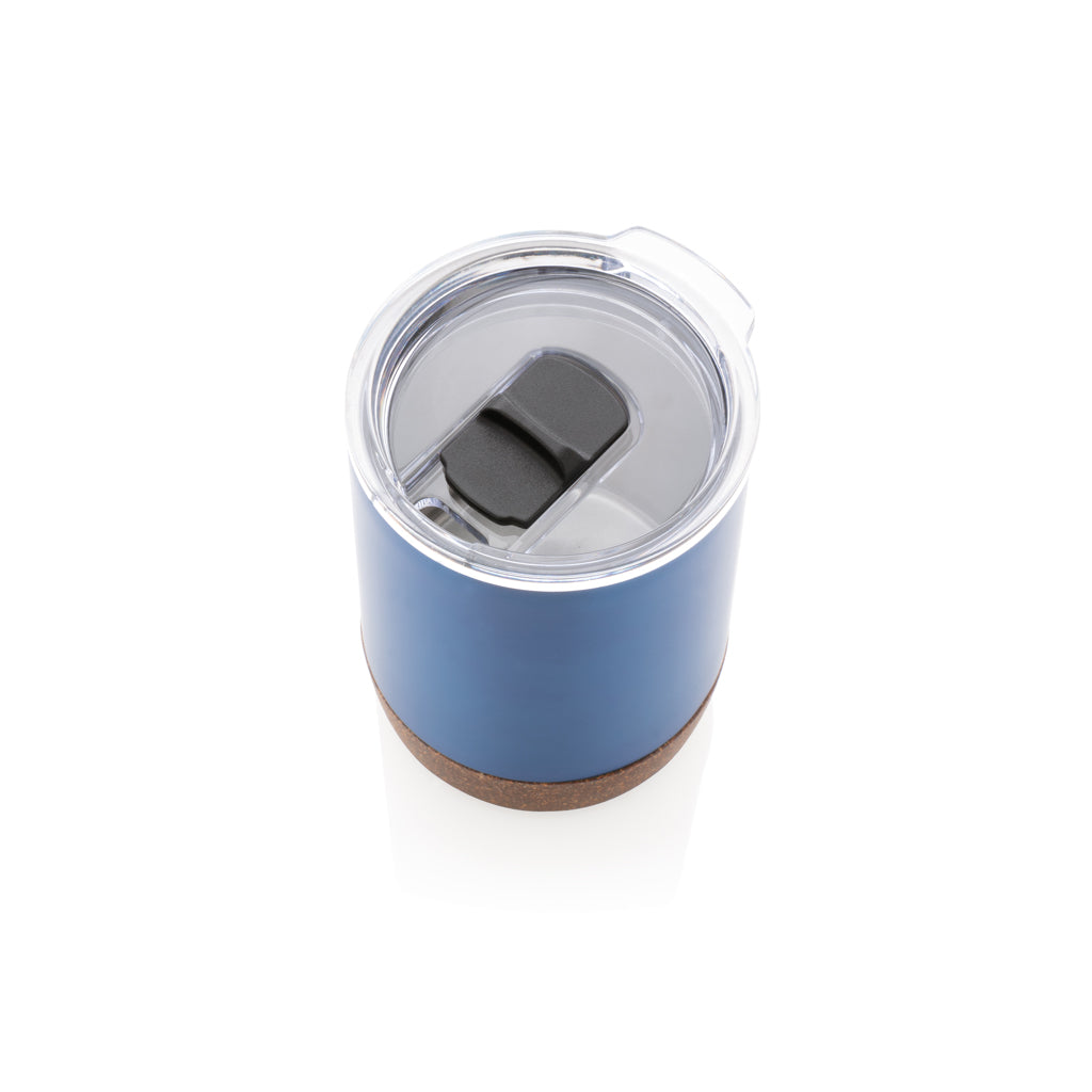 Kleine Vakuum-Kaffeetasse aus RCS rSteel & Kork – blau
