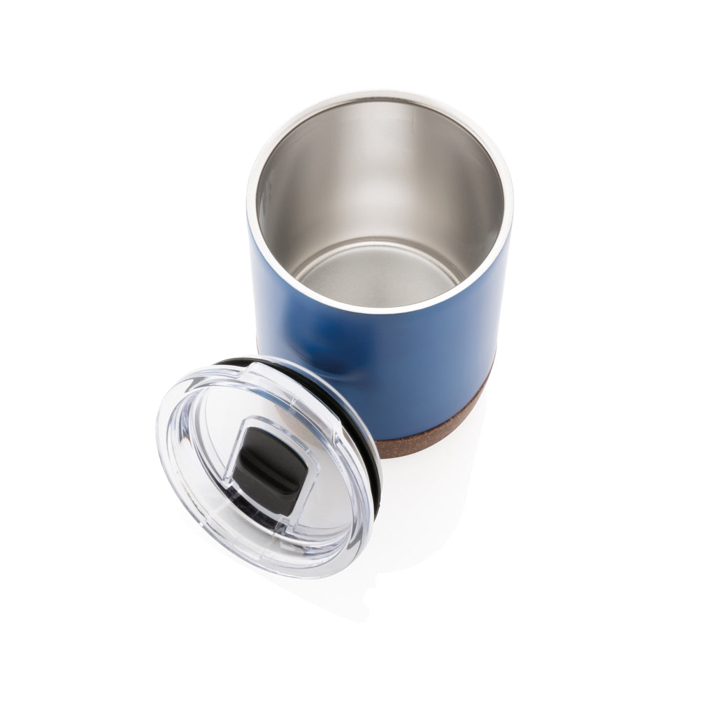 Kleine Vakuum-Kaffeetasse aus RCS rSteel & Kork – blau