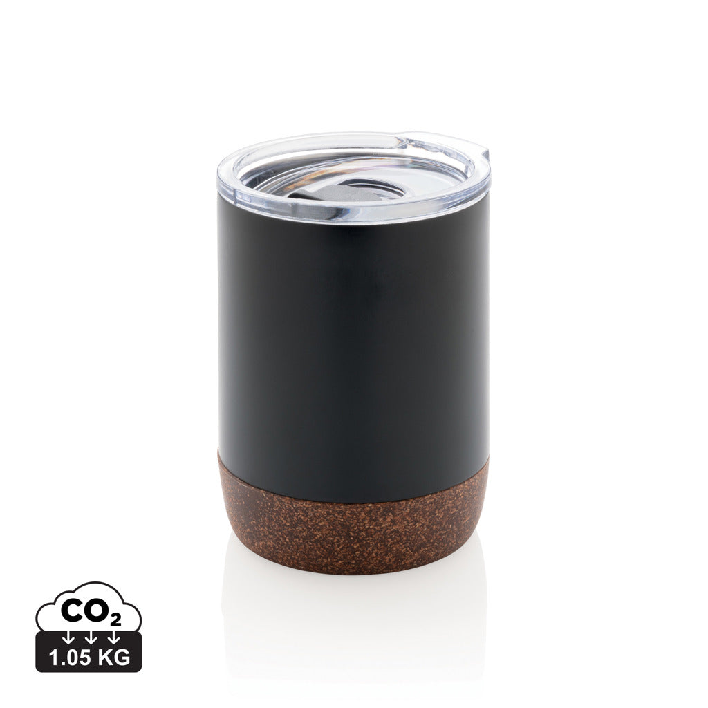 Kleine Vakuum-Kaffeetasse aus RCS rSteel & Kork – schwarz