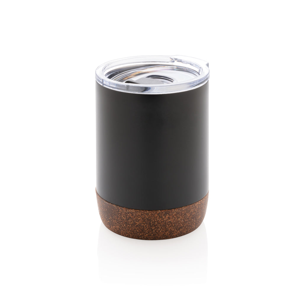 Kleine Vakuum-Kaffeetasse aus RCS rSteel & Kork – schwarz