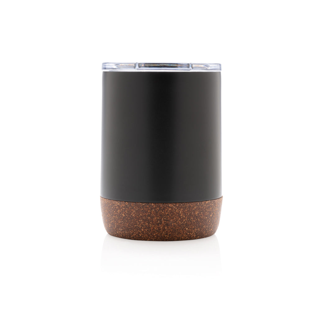 Kleine Vakuum-Kaffeetasse aus RCS rSteel & Kork – schwarz