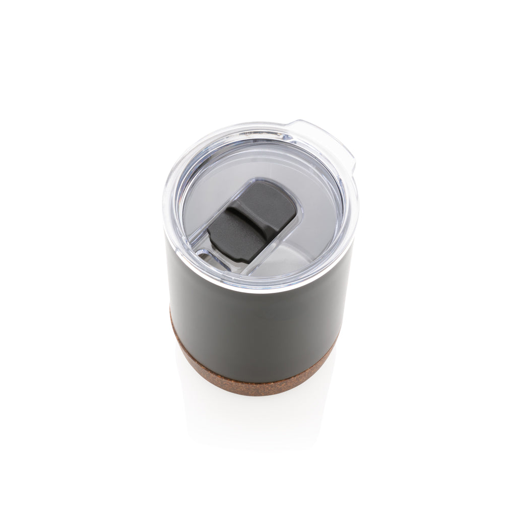 Kleine Vakuum-Kaffeetasse aus RCS rSteel & Kork – schwarz