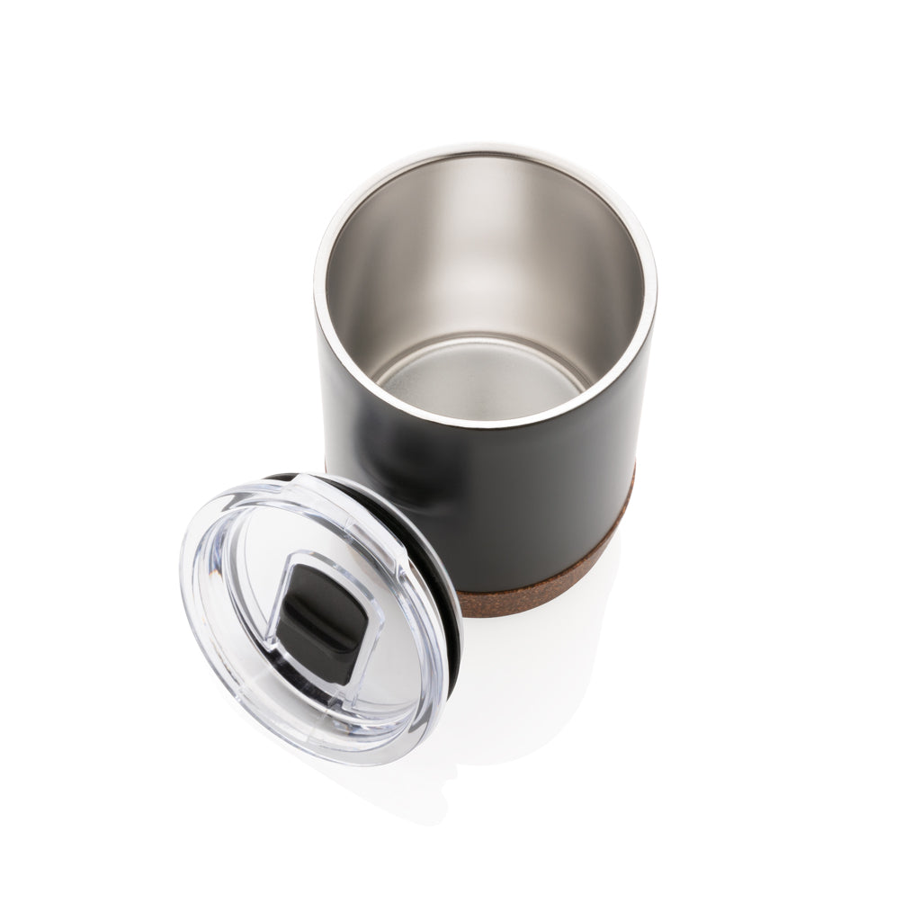 Kleine Vakuum-Kaffeetasse aus RCS rSteel & Kork – schwarz