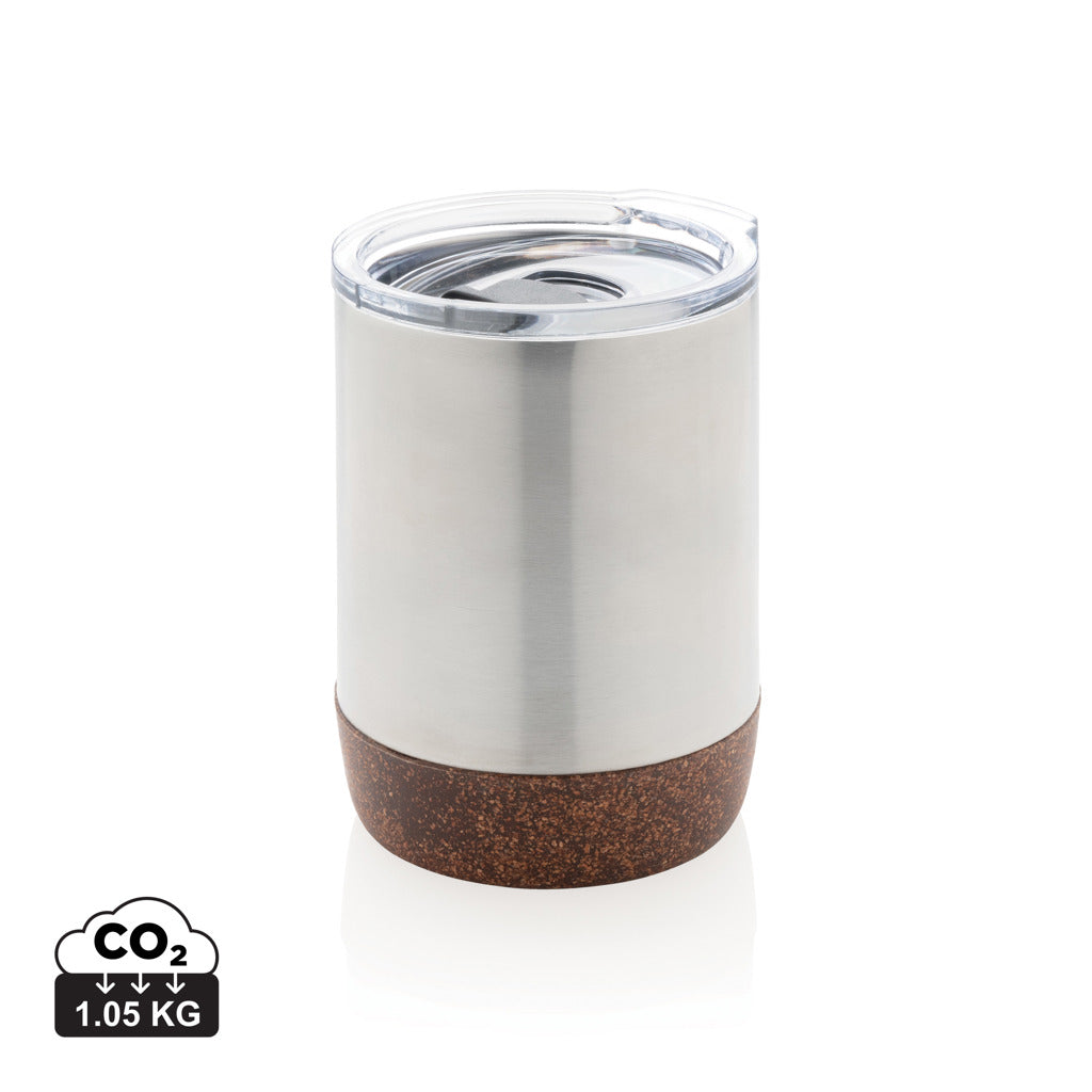 Kleine Vakuum-Kaffeetasse aus RCS rSteel & Kork – silber