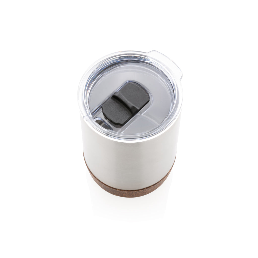 Kleine Vakuum-Kaffeetasse aus RCS rSteel & Kork – silber