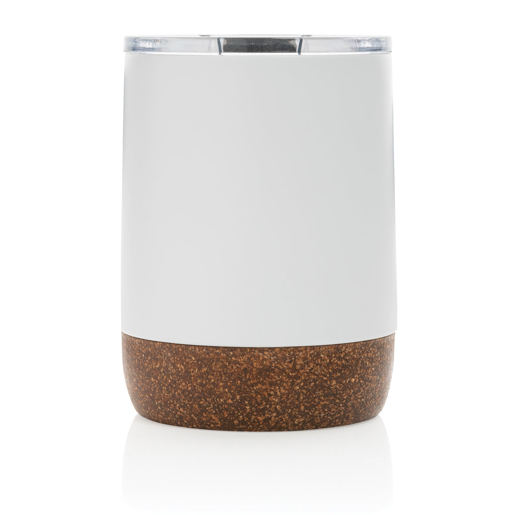 Kleine Vakuum-Kaffeetasse aus RCS rSteel & Kork – weiß