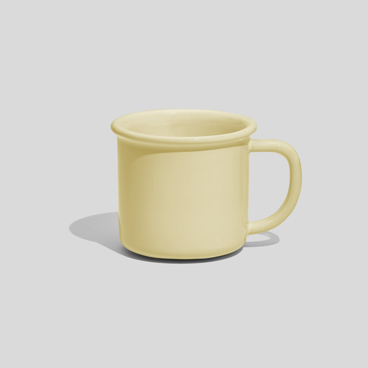 Kleine zylindrische Keramiktasse 130 ml mit Wulstrand – Ecru