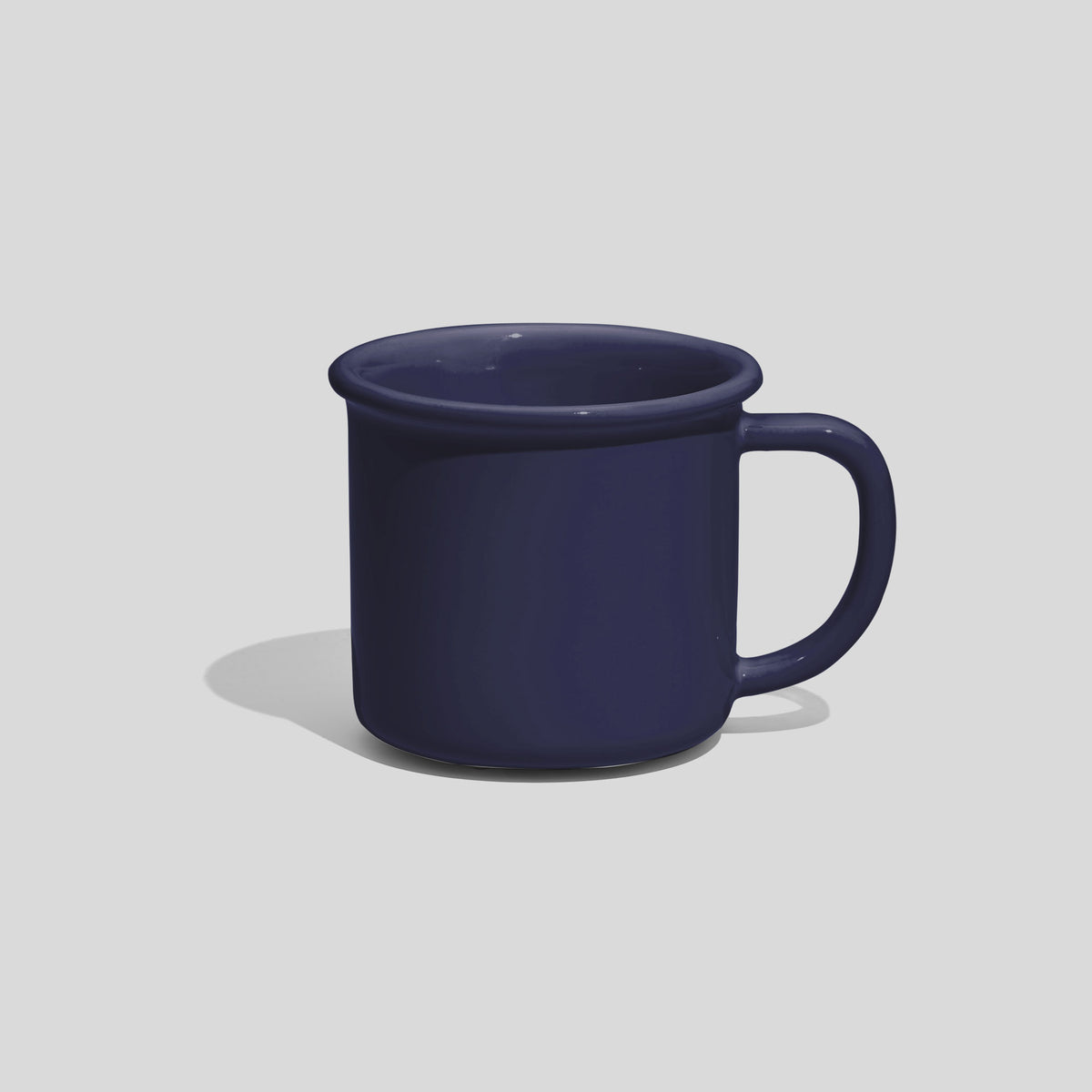 Kleine zylindrische Keramiktasse 130 ml mit Wulstrand – Marineblau