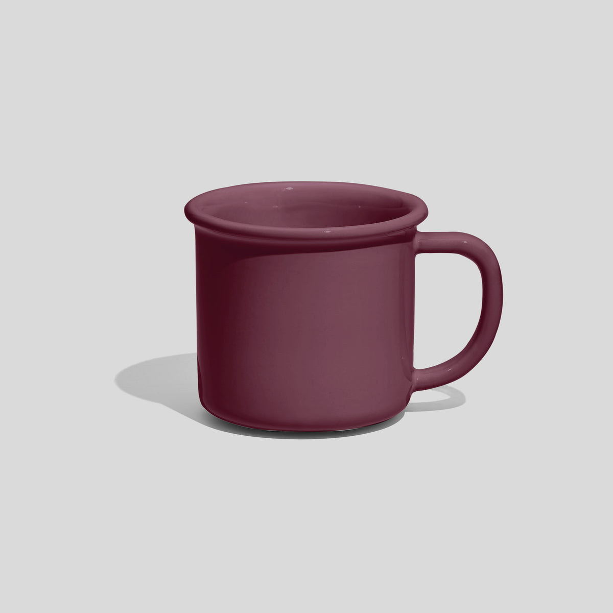 Kleine zylindrische Keramiktasse 130 ml mit Wulstrand – Mauve