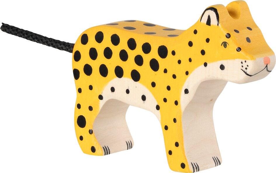Kleiner Leopard als Holzfigur zum Bedrucken von HOLZTIGER