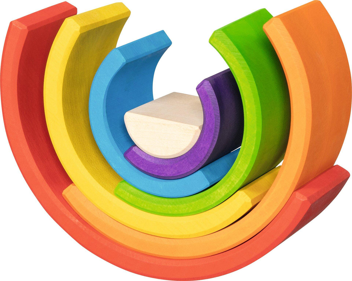 Kleiner Regenbogen Bausteine aus Holz mit 7 Teilen von goki – weitere Ansicht
