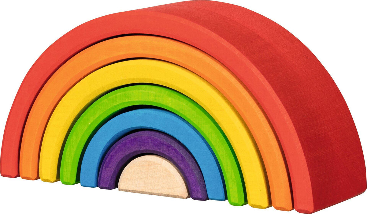 Kleiner Regenbogen Bausteine aus Holz mit 7 Teilen von goki – weitere Ansicht