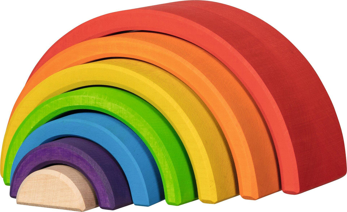 Kleiner Regenbogen Bausteine aus Holz mit 7 Teilen von goki – weitere Ansicht