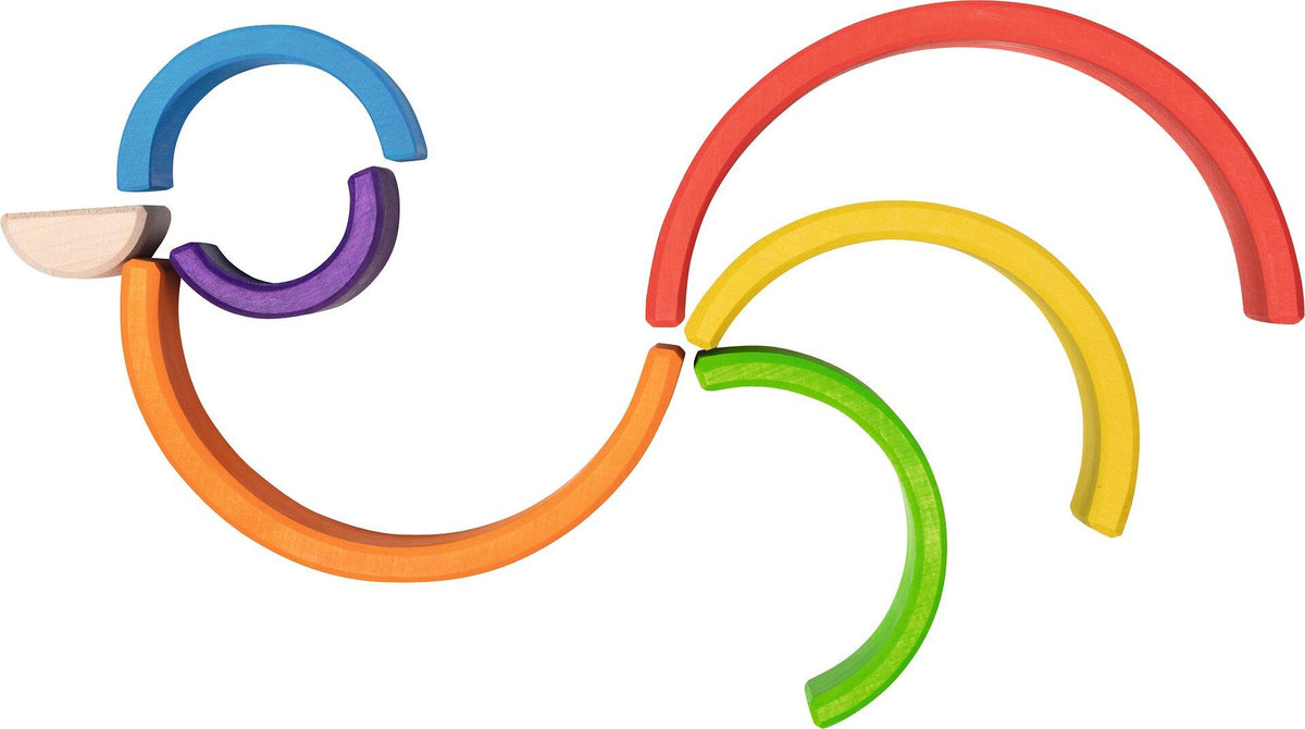 Kleiner Regenbogen Bausteine aus Holz mit 7 Teilen von goki – weitere Ansicht