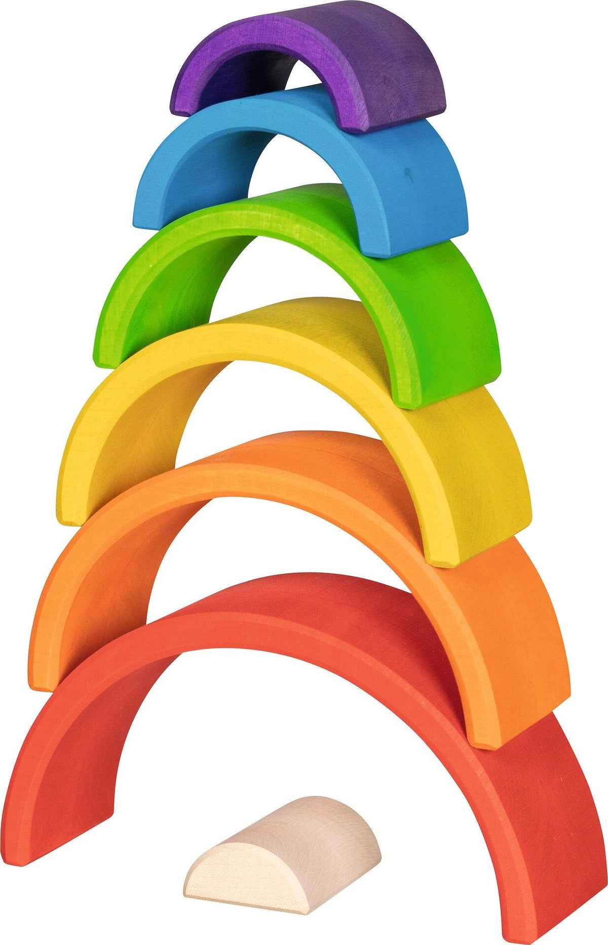 Kleiner Regenbogen Bausteine aus Holz mit 7 Teilen von goki – weitere Ansicht