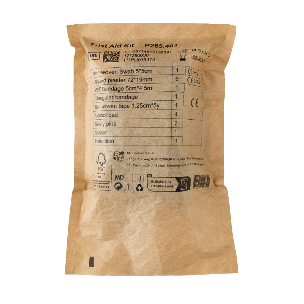 Kleines Erste-Hilfe-Set in RCS recycelter Nubuk-PU Tasche