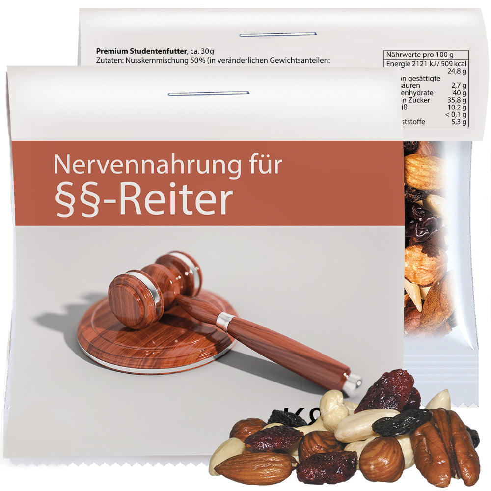 Knabbertüte in der Maxi Tüte mit Werbereiter – Premium Studentenfutter, ca. 30 g